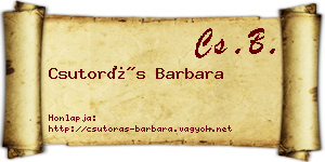 Csutorás Barbara névjegykártya