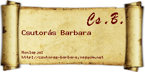 Csutorás Barbara névjegykártya