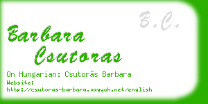 barbara csutoras business card