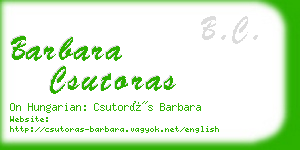 barbara csutoras business card